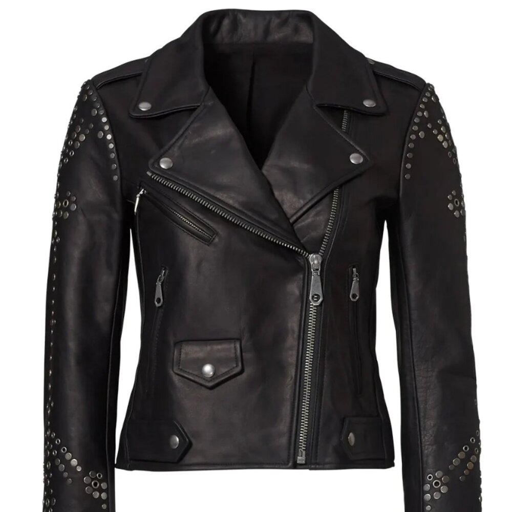 Rebecca Minkoff Studded Leather Moto Jacket (M)